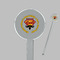 Hipster Dad Clear Plastic 7" Stir Stick - Round - Closeup