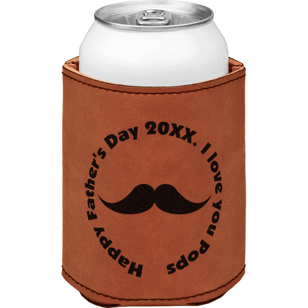 Custom Hipster Dad Leatherette Can Sleeve - Double Sided (Personalized)