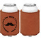 Hipster Dad Cognac Leatherette Can Sleeve - Single Sided Front and Back