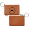 Hipster Dad Cognac Leatherette Keychain ID Holders - Front Apvl