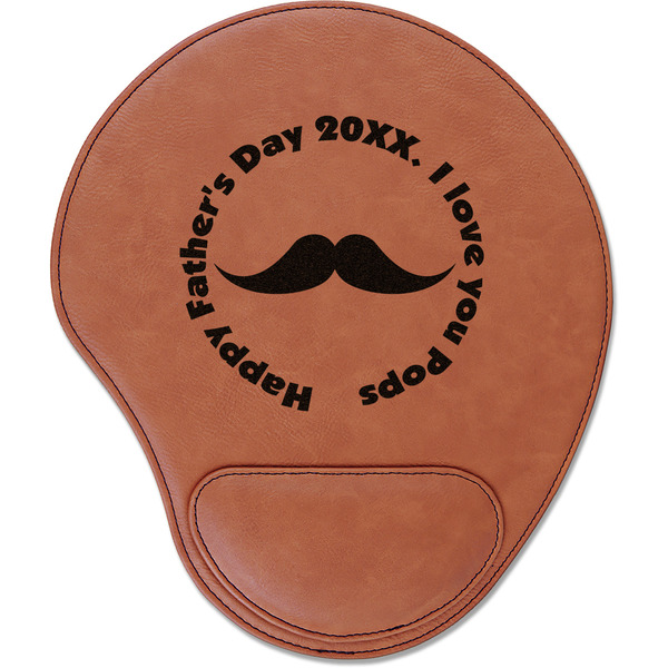 Custom Hipster Dad Leatherette Mouse Pad with Wrist Support (Personalized)