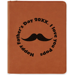 Hipster Dad Leatherette Zipper Portfolio with Notepad - Double Sided (Personalized)
