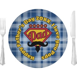 Hipster Dad 10" Glass Lunch / Dinner Plates - Single or Set (Personalized)