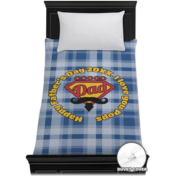 Custom Hipster Dad Duvet Cover - Twin XL (Personalized)