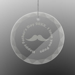 Hipster Dad Engraved Glass Ornament - Round (Personalized)