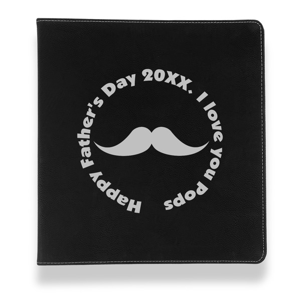 Custom Hipster Dad Leather Binder - 1" - Black (Personalized)