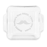 Hipster Dad Glass Cake Dish with Truefit Lid - 8in x 8in (Personalized)