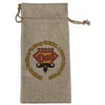 Hipster Dad Large Burlap Gift Bag - Front (Personalized)