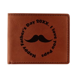 Hipster Dad Leatherette Bifold Wallet (Personalized)