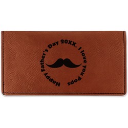 Hipster Dad Leatherette Checkbook Holder - Double Sided (Personalized)