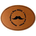 Hipster Dad Faux Leather Iron On Patch - Oval (Personalized)