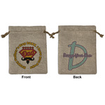 Hipster Dad Medium Burlap Gift Bag - Front & Back (Personalized)