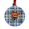 Hipster Dad Metal Ball Ornament - Front