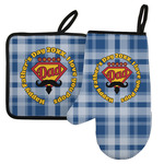 Hipster Dad Left Oven Mitt & Pot Holder Set w/ Name or Text