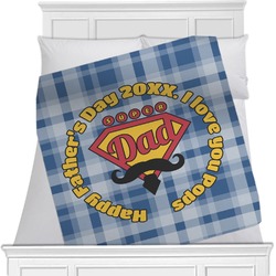 Hipster Dad Minky Blanket - Toddler / Throw - 60"x50" - Double Sided (Personalized)
