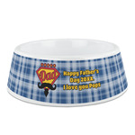 Hipster Dad Plastic Dog Bowl - Medium (Personalized)