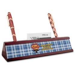 Hipster Dad Red Mahogany Nameplate with Business Card Holder (Personalized)