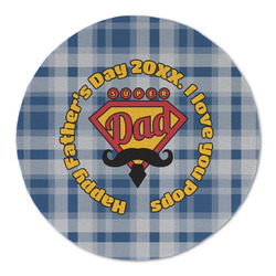 Hipster Dad Round Linen Placemat - Single Sided (Personalized)
