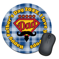 Hipster Dad Round Mouse Pad (Personalized)
