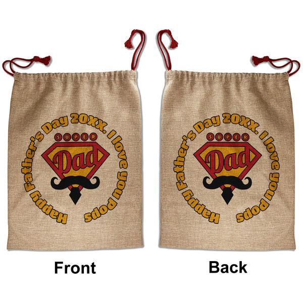 Custom Hipster Dad Santa Sack - Front & Back (Personalized)