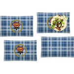 Hipster Dad Set of 4 Glass Rectangular Lunch / Dinner Plate w/ Name or Text