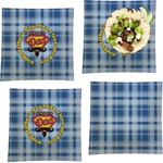 Hipster Dad Set of 4 Glass Square Lunch / Dinner Plate 9.5" (Personalized)