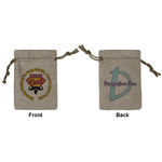 Hipster Dad Small Burlap Gift Bag - Front & Back (Personalized)