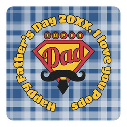 Hipster Dad Square Decal - XLarge (Personalized)
