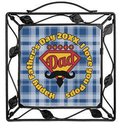 Hipster Dad Square Trivet (Personalized)