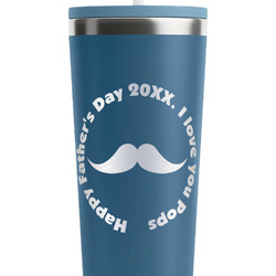 Hipster Dad RTIC Everyday Tumbler with Straw - 28oz - Steel Blue - Double-Sided (Personalized)