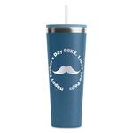 Hipster Dad RTIC Everyday Tumbler with Straw - 28oz - Steel Blue - Double-Sided (Personalized)