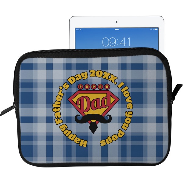 Custom Hipster Dad Tablet Case / Sleeve - Large (Personalized)