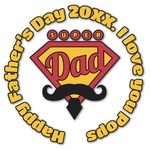 Hipster Dad Graphic Decal - Medium (Personalized)