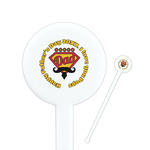 Hipster Dad 7" Round Plastic Stir Sticks - White - Double Sided (Personalized)