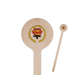Hipster Dad 7.5" Round Wooden Stir Sticks - Single Sided (Personalized)