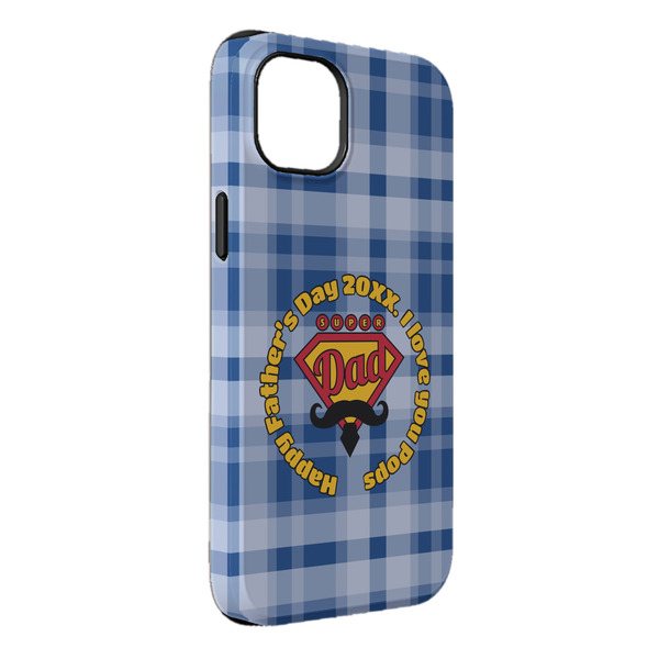 Custom Hipster Dad iPhone Case - Rubber Lined - iPhone 14 Plus (Personalized)