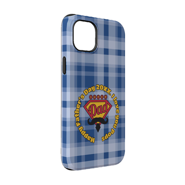 Custom Hipster Dad iPhone Case - Rubber Lined - iPhone 14 Pro (Personalized)