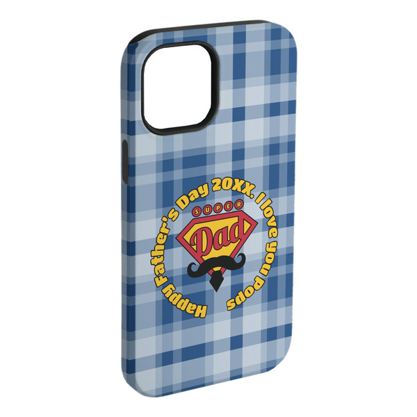 Custom Hipster Dad iPhone Case - Rubber Lined - iPhone 15 Plus (Personalized)