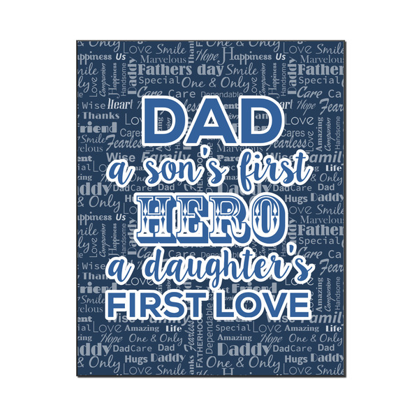 Custom My Father My Hero Wood Print - 16x20