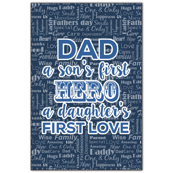 Custom My Father My Hero Wood Print - 20x30