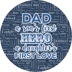 My Father My Hero Multipurpose Round Labels - 3"