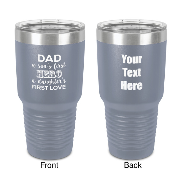 Custom My Father My Hero 30 oz Stainless Steel Tumbler - Grey - Double-Sided