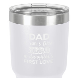 My Father My Hero 30 oz Stainless Steel Tumbler - White - Double-Sided