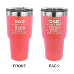 My Father My Hero 30 oz Stainless Steel Tumbler - Coral - Double Sided