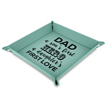 My Father My Hero Faux Leather Dice Tray - 9" x 9"  - Teal