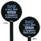 My Father My Hero Black Plastic 5.5" Stir Stick - Double Sided - Round - Front & Back