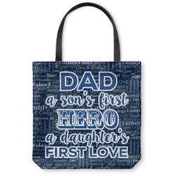 My Father My Hero Canvas Tote Bag - Medium - 16"x16" (Personalized)