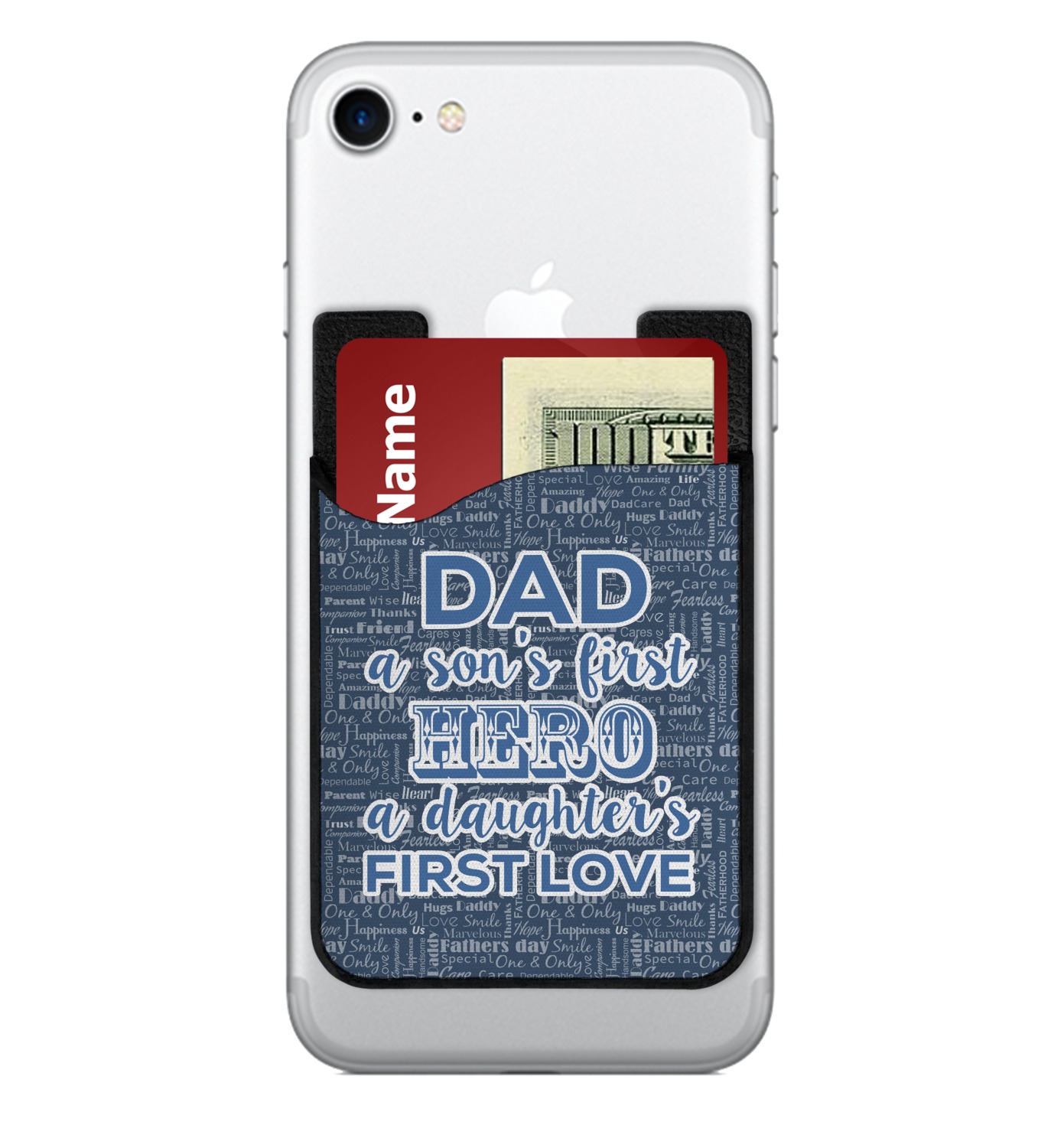 Custom My Father My Hero 2 in 1 Cell Phone Credit Card Holder