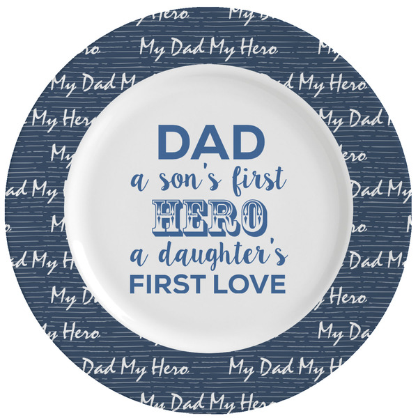 Custom My Father My Hero Ceramic Dinner Plates (Set of 4) (Personalized)