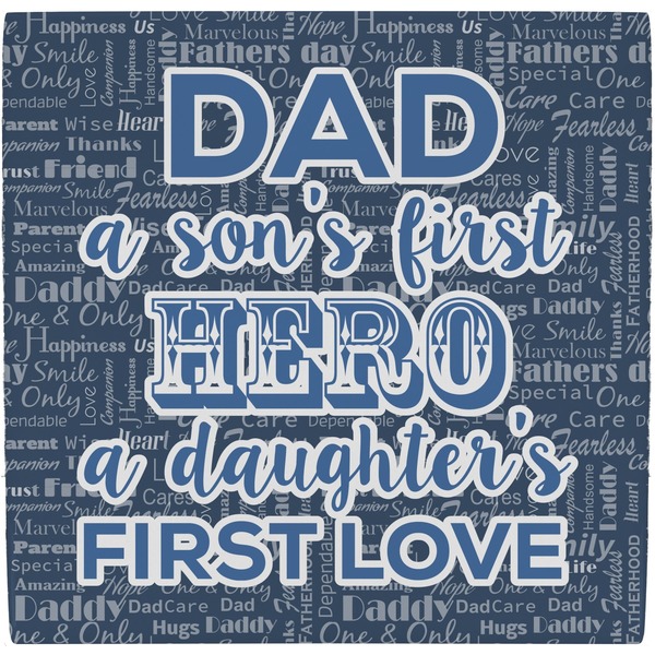 Custom My Father My Hero Ceramic Tile Hot Pad